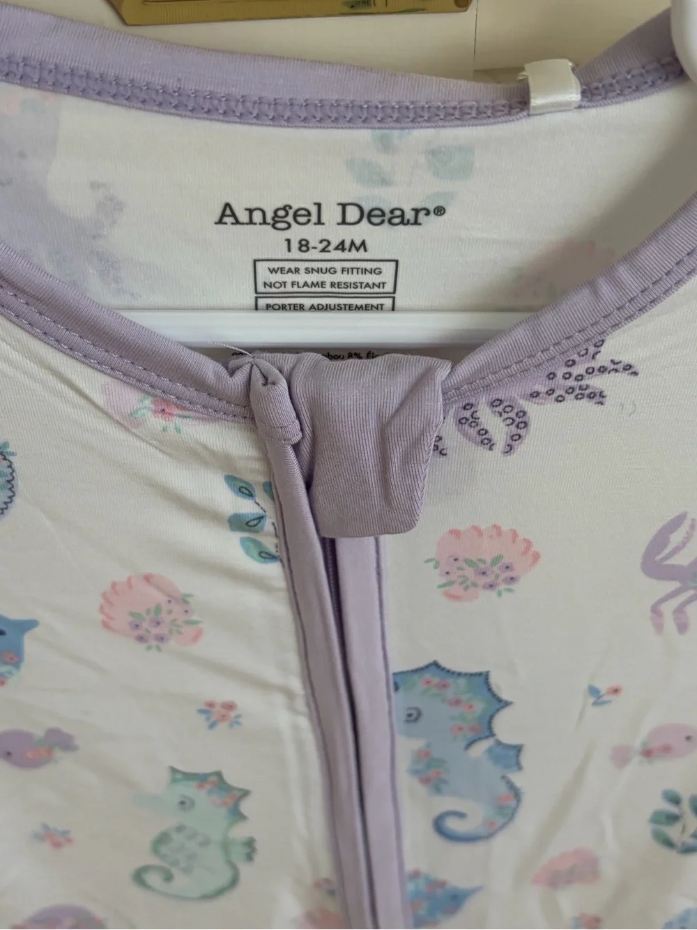 NWT Angel Dear Lavender Under the Sea Convertible Foot Romper Pajama 18-24M